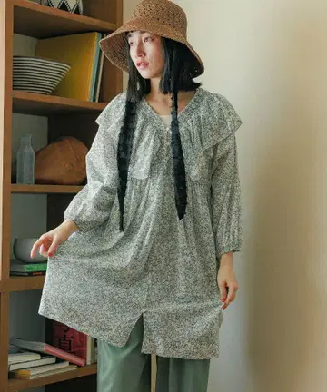 프리미엄 로운 프릴 튜닉