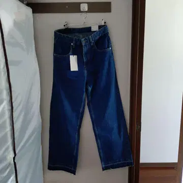 택 포함 새상품 ZARA 드로우 스트링 BAGGY 데님 다크 블루