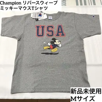 [ 새상품 ] 챔피온 리버스 위브 T셔츠 M 그레이 미키 USA