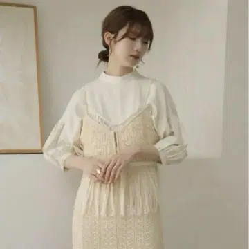 eaphi 프린지 크로셰 니트 뷔스티에 아이보리