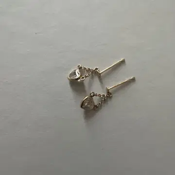 K10 각인 하트 크리스탈 골드 귀걸이
