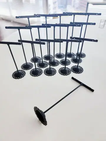 블랙 총 16개 T자형 귀걸이 스탠드