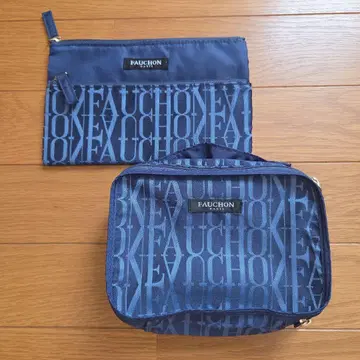 [미사용] FAUCHON 포숑 파우치 2세트 네이비