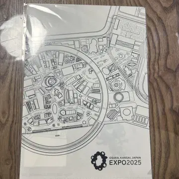 EXPO2025 지도 디자인 클리어 파일 (블랙 미야쿠미야쿠)