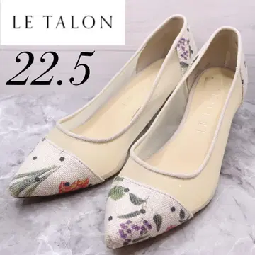 [새상품급] le talon 탈론 메쉬 튤 꽃무늬 펌프스 화이트 22.5