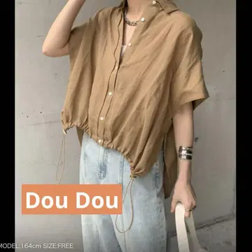 새상품 DouDou 린넨 드로스트 프렌치 셔츠 이번 시즌 2025SS