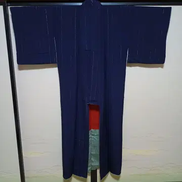 네이비 컬러 줄무늬 코몬 기모노 앤티크