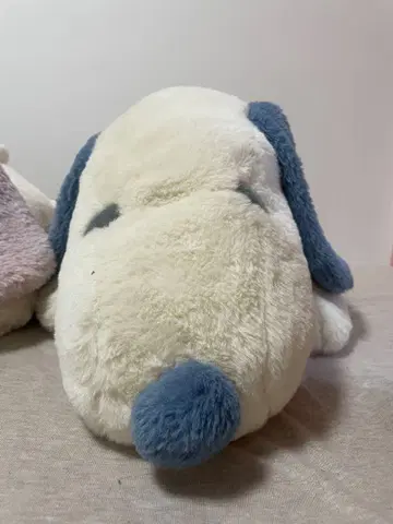 스누피 봉제 인형 화이트와 파랑, 화이트와 핑크