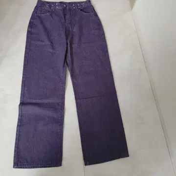 새상품 퍼플 와이드 레그 데님 팬츠 Y2k 레트로 빈티지