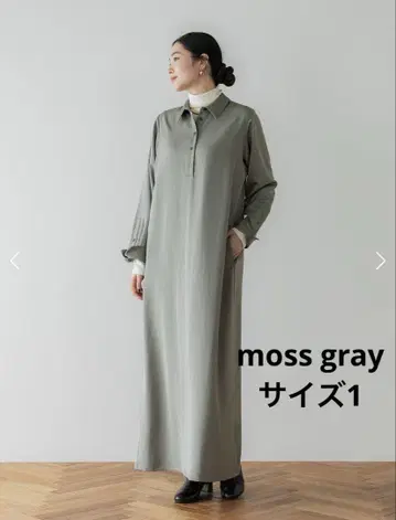 그레이 새틴 드레이프 셔츠 원피스 moss gray 사이즈 1
