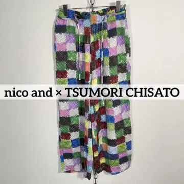 nico and x 츠모리치사토 콜라보 패치워크 이지 와이드 팬츠