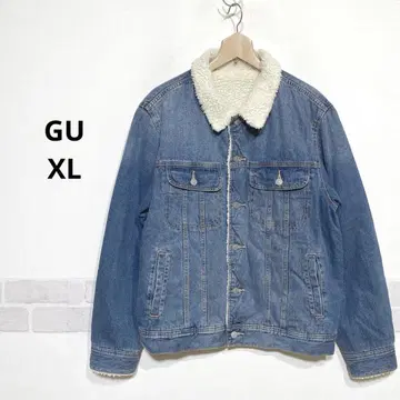 GU 남성용 보아 안감 데님 자켓 XL 사이즈 블루&아이보리 i390