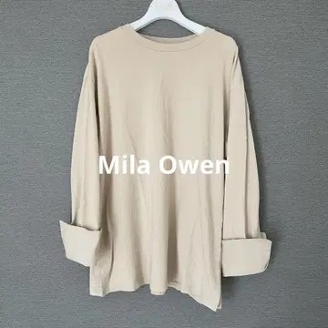 Mila Owen 미라 오웬 베이지 긴팔 티셔츠 롱티 S 사이즈
