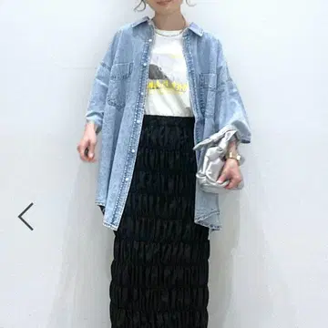 LEPSIM 데님 빅 튜닉 셔츠