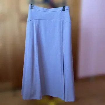 연보라 플레어 스커트 허리밴딩