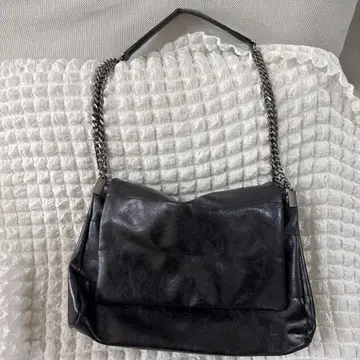 [ ZARA ] 블랙 가죽 숄더백 체인 스트랩