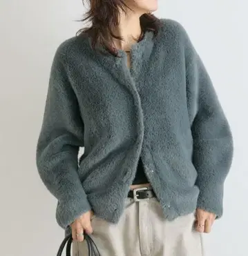리브 드와 더블 페이스 샤기 가디건