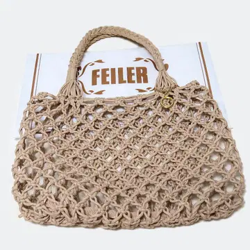 FEILER 유니 마크라메 토트백 베이지