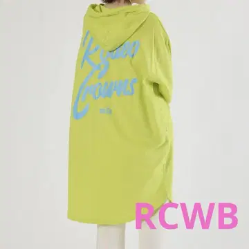 로데오 크라운 RCS 로고 후드티 원피스 라임