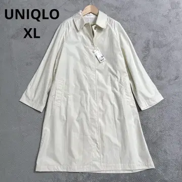 유니클로 아이보리 얇은 소재 롱 스텐카라 코트 스프링 코트 sizeXL