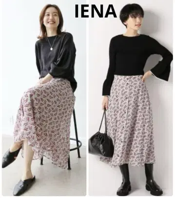 이에나 IENA 디자인 도트 플레어 스커트