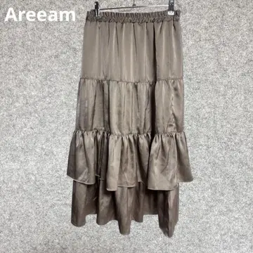 Areeam 그레이지 프릴 티어드 롱 스커트