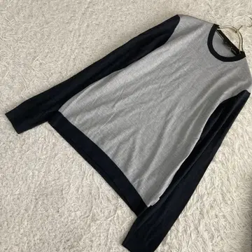 ARMANI EXCHANGE 바이컬러 니트 그레이 S 깔끔 돌려입기