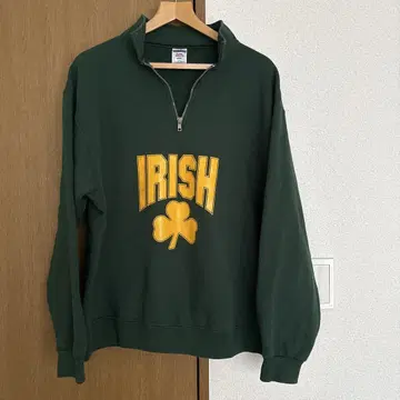 JERZEES 저지의 하프 지퍼 맨투맨 IRISH 클로버 L 사이즈