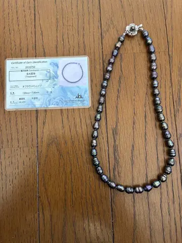 진주 목걸이 40cm 꽃 모양 잠금장치 포함