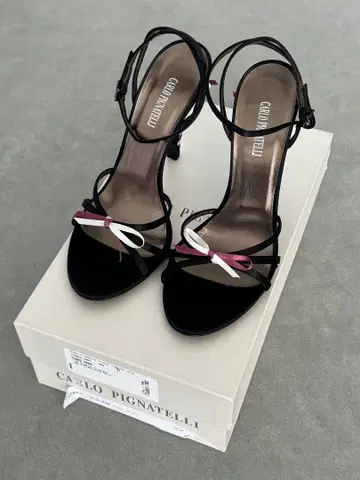 Carlo Pignatelli 리본 하이힐 블랙 23.5cm