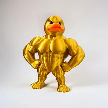 골드 컬러 근육 오리 피규어 약 15cm