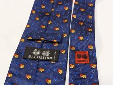 Battistoni 셔츠 스미즈라 실크 넥타이 블루