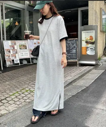 와플 롱 원피스 디스코트
