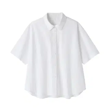 새상품 MUJI 레귤러 카라 반팔 셔츠 L 화이트