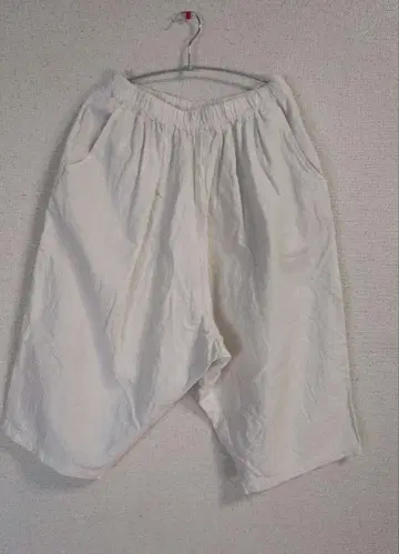 화이트 사루엘 팬츠 허리밴딩