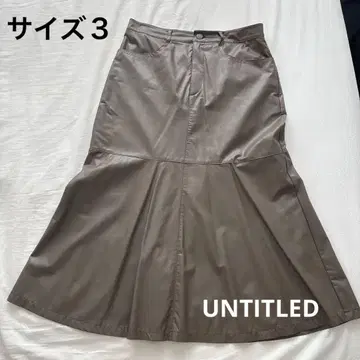 UNTITLED 그레이 플레어 스커트 합성 피혁 L 사이즈(사이즈 3)