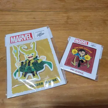 MARVEL 로키 러버 마그넷 & 닥터 스트레인지 핀 배지