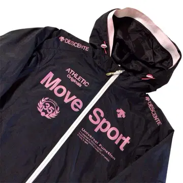 DESCENTE MOVE SPORT 나일론 자켓 후드티 블랙 핑크 L