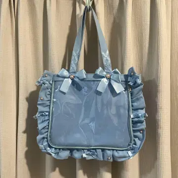 자카마트 A4 프릴 토트백 이타백 색스 블루