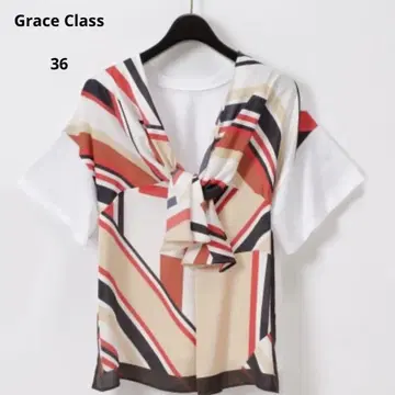 Grace Class 키카 스카프 프린트 탑 36