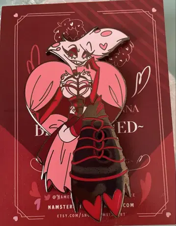 해즈빈 호텔 Hazbin Hotel Angel Dust 핀 배지