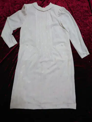 면솜털 패턴 원피스 개성 고급 Vintage 레어 A라인