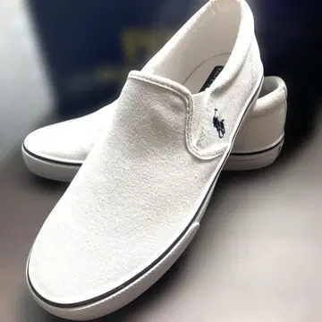 [ 미사용 ] 폴로 랄프로렌 23.5cm 화이트 스니커즈 슬립온
