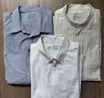 무인양품 스트라이프 셔츠 3개 세트 XL