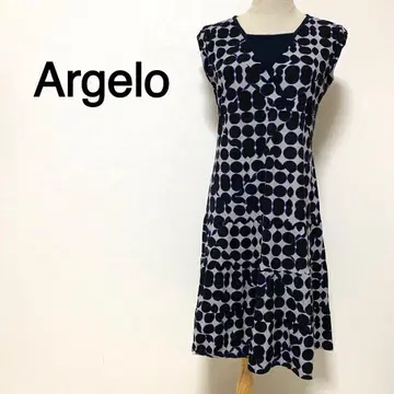 Angelo 코인 도트 무늬 슬리브리스 원피스