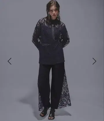 HARE 사이드 레이스 절개 와이드 팬츠