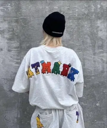 [ 원사이즈 / UNISEX ] ATMARK 사가 자수 T