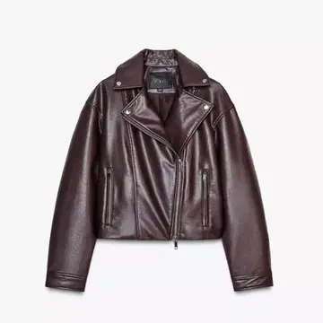 ZARA 자라 인조 가죽 크롭 라이더 자켓