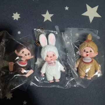 가챠 몽치치 마스코트 키체인 3개 세트