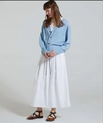 투모로우랜드 맥피 화이트 플레어 스커트 드로우 스트링